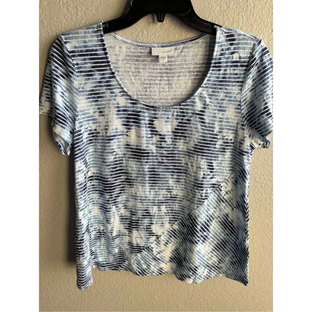 ❤️Pure Jill Striped Tie Dye Tee